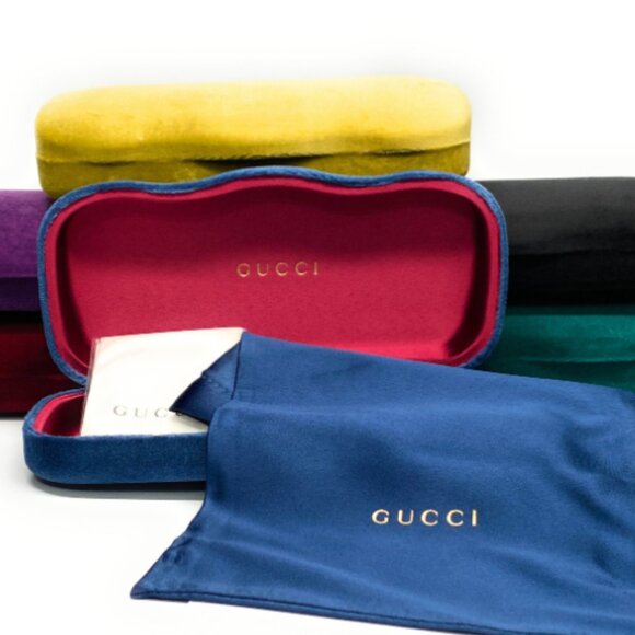Gucci Men's Black Eyeglasses Gold Gucci Stamp New - Picture 5 of 5